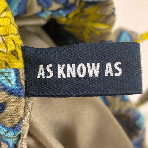 アズノゥアズ AS KNOW AS フラワープリントレーヨンイージーパンツ レディース