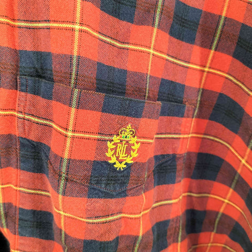 ローレンラルフローレン LAUREN RALPH LAUREN エンブレム チェック BDシャツ メンズ import:XL