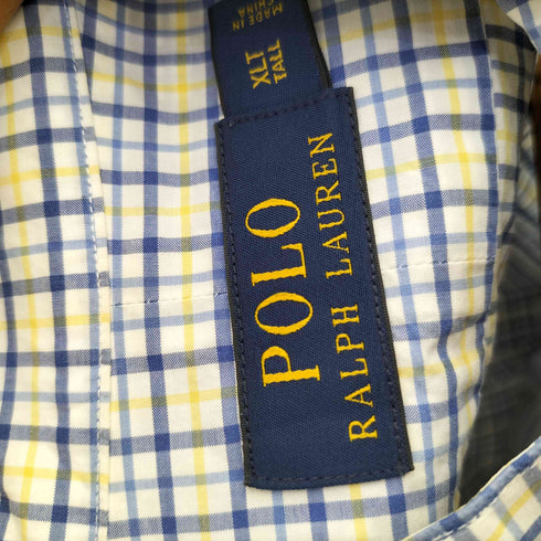 ポロラルフローレン POLO RALPH LAUREN ポニー刺繍 バンドカラーシャツ メンズ XLT