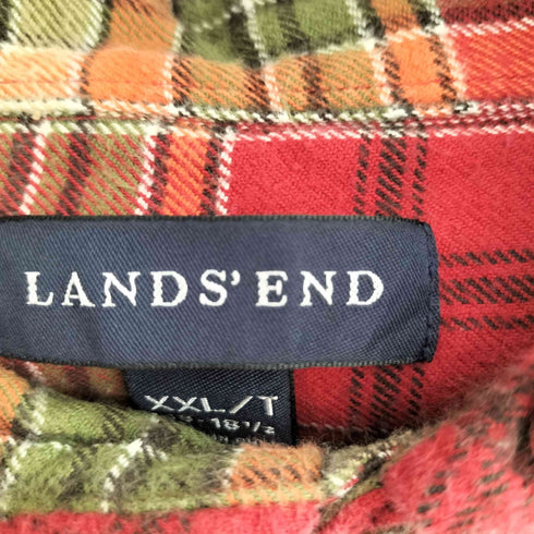 ランズエンド LANDS END フランネル チェック BDシャツ メンズ XXLT