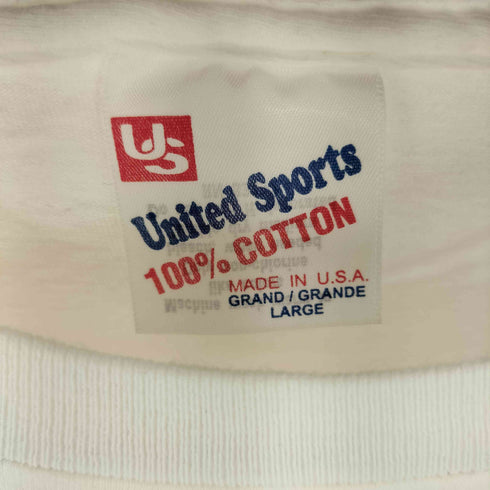 ユナイテッドスポーツ UNITED SPORTS USA製 シングルステッチ フロントプリント クルーネック半袖Tシャツ メンズ L