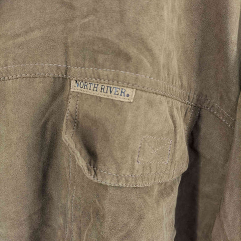 NORTH RIVER フェイクスウェード シャツ 両胸フラップ メンズ import:XL