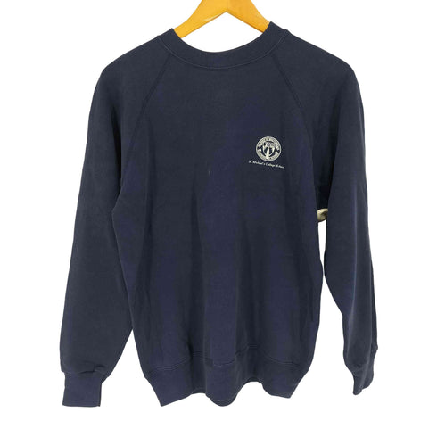 ヘインズ Hanes MADE IN USA カレッジロゴプリントラグランスウェット メンズ L