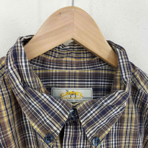 キャメル CAMEL チェック BDシャツ メンズ import:XXL