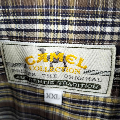 キャメル CAMEL チェック BDシャツ メンズ import:XXL