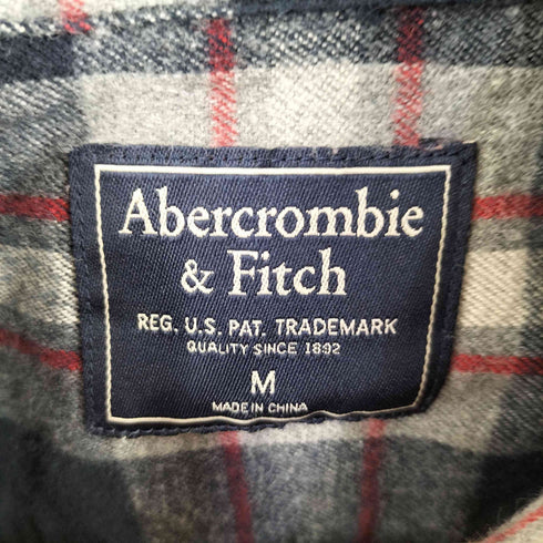 アバクロンビーアンドフィッチ Abercrombie & Fitch 両胸フラップ チェック フランネルシャツ メンズ import:M