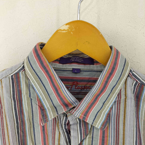 Alain Passeur ストライプ BDシャツ メンズ import:L