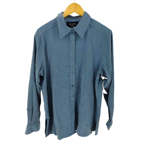 デニムアンドコー Denim&Co フェイクスウェード レギュラーカラーシャツ レディース import:M