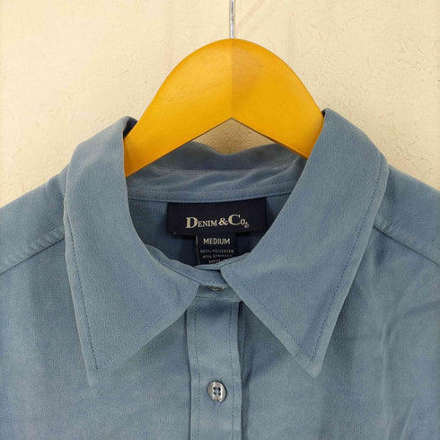 デニムアンドコー Denim&Co フェイクスウェード レギュラーカラーシャツ レディース import:M