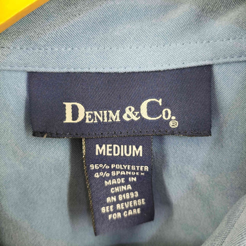 デニムアンドコー Denim&Co フェイクスウェード レギュラーカラーシャツ レディース import:M