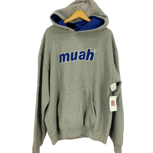 エージェム Agem muahmuah SIGNATURE COMBI LOGO HOODIE シグネチャーコンビ ロゴ プルオーバーパーカー メンズ F