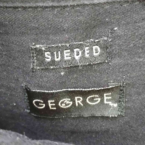 ジョージ GEORGE 90S SUEDED ソフト スエード ポケット L/S レギュラーカラー シャツ メンズ import:L