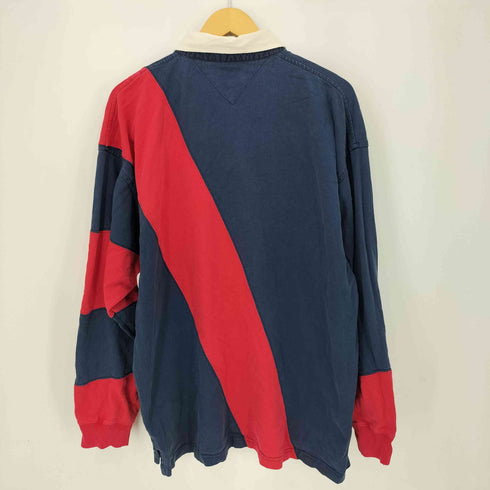 トミーヒルフィガー TOMMY HILFIGER エンブレムロゴ ロングスリーブ ラガーシャツ メンズ XL