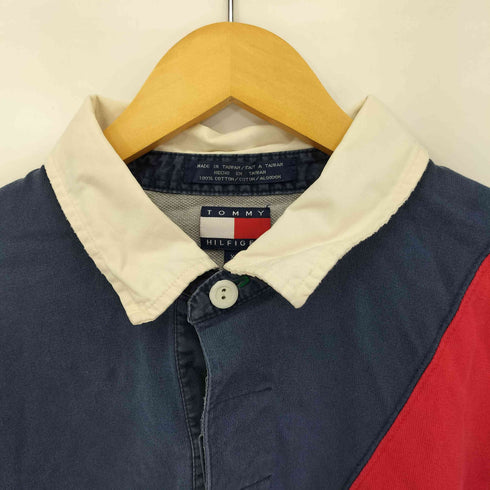 トミーヒルフィガー TOMMY HILFIGER エンブレムロゴ ロングスリーブ ラガーシャツ メンズ XL