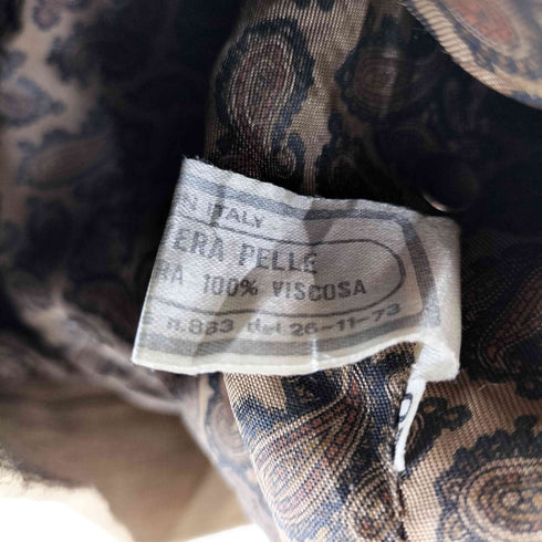 ベラペレ VERA PELLE イタリア製 裏地ペイズリー リブ切替 スウェード レザー ジャケット メンズ 50