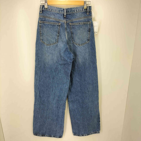 ザラ ZARA TRF ハイウエストクロスオーバーワイドレッグジーンズ 変形 ジップ デニム パンツ レディース EUR:38