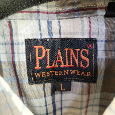 プレインズ PLAINS チェック S/S ウエスタンシャツ メンズ import:L