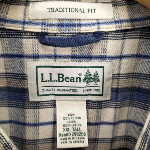 エルエルビーン L.L.Bean TRADITIONAL FIT 裏地タータンチェック コットン シャツ ジャケット メンズ import:XXL