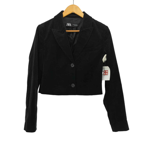 ザラ ZARA ベルベット 短丈 テーラードジャケット レディース import:S