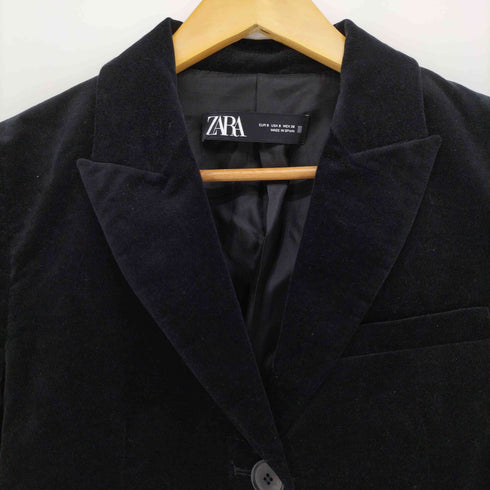 ザラ ZARA ベルベット 短丈 テーラードジャケット レディース import:S
