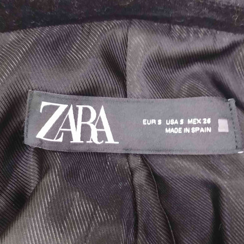 ザラ ZARA ベルベット 短丈 テーラードジャケット レディース import:S