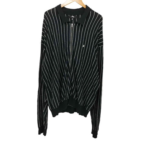ステューシー Stussy 23AW LIGHT WEGHT L/S ZIP POLO ジップアップ ニット ポロ メンズ import:XXL