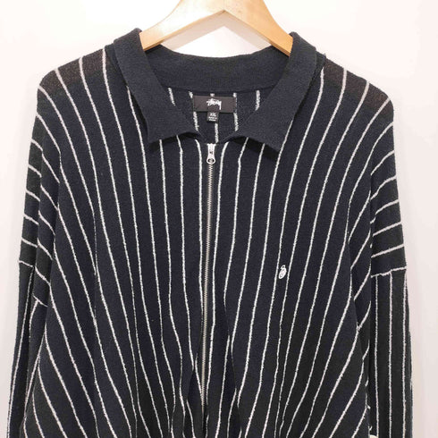 ステューシー Stussy 23AW LIGHT WEGHT L/S ZIP POLO ジップアップ ニット ポロ メンズ import:XXL