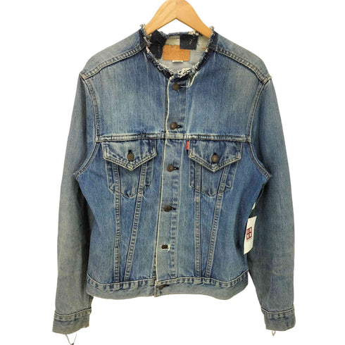 リーバイス Levis 70-80S 3rd型 ボタン裏529刻印 リメイク ノーカラー デニム ジャケット メンズ