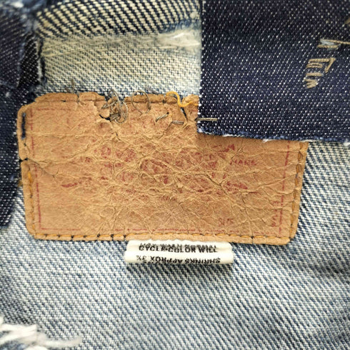 リーバイス Levis 70-80S 3rd型 ボタン裏529刻印 リメイク ノーカラー デニム ジャケット メンズ