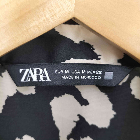 ザラ ZARA 金ボタン 総柄 ワンピース レディース import:M