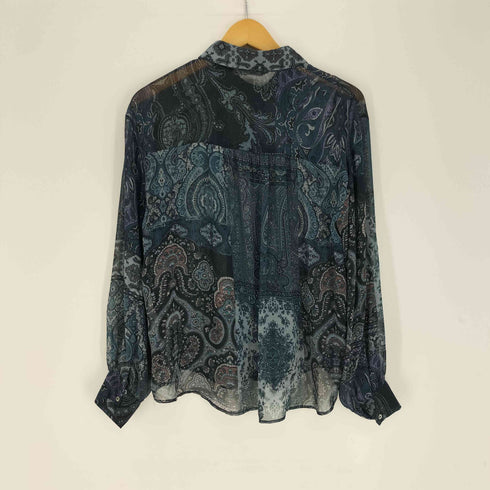 ザラ ZARA 総柄 ペイズリー柄 シースルー L/S シャツ レディース import:S