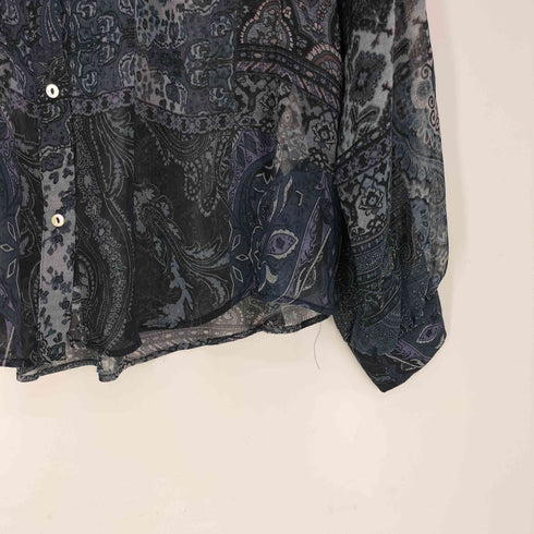 ザラ ZARA 総柄 ペイズリー柄 シースルー L/S シャツ レディース import:S