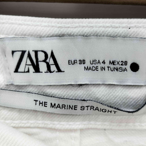 ザラ ZARA THE MARINE STRAIGHT マリンストレート カットオフ ハイウエスト フレア パンツ レディース EUR:36