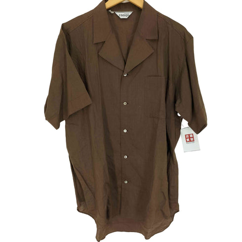 JUN SAITO J-Mago リネン混 開襟 オープンカラー S/S シャツ メンズ JPN:M