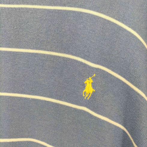 ポロバイラルフローレン Polo by RALPH LAUREN ポニー 刺繍 PIMA COTTON ボーダー コットン クルーネック ニット メンズ import:XL