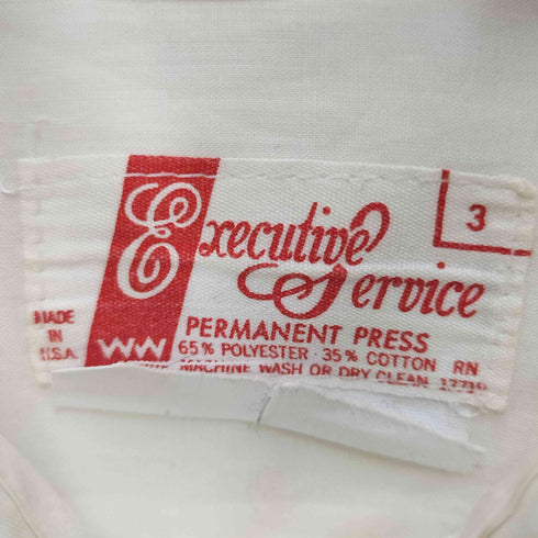 Executive Service 70-80S USA製 コットン ポリ レギュラーカラー シャツ メンズ 16 1/2
