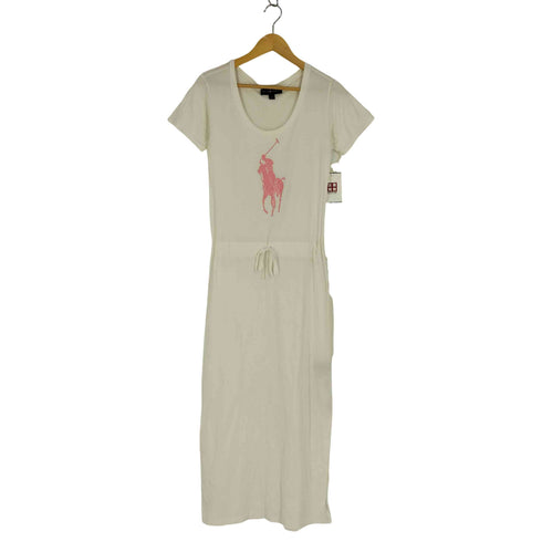 ラルフローレン RALPH LAUREN ビッグポニー プリント Uネック ウエストコード ワンピース レディース import:XS