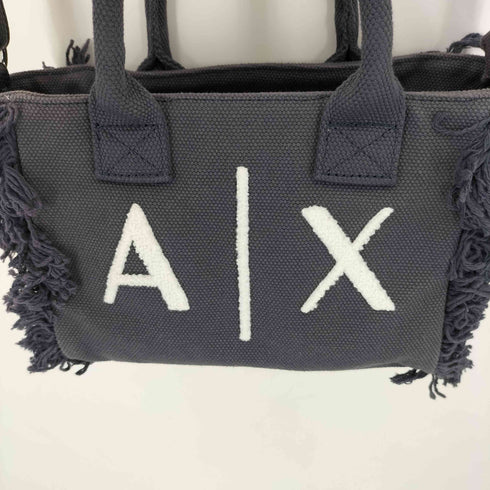 アルマーニエクスチェンジ ARMANI EXCHANGE A|Xロゴ キャンバスミニトートバッグ フリンジ レディース
