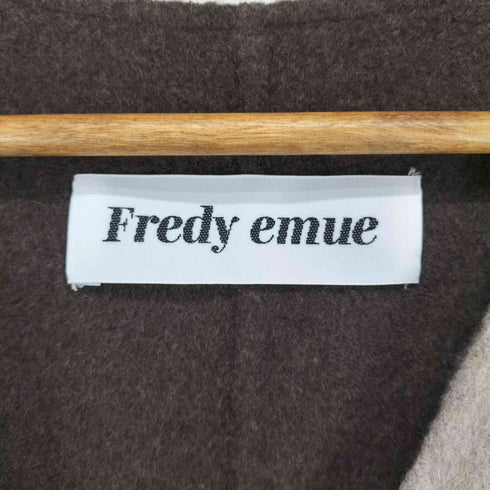 フレディエミュ fredy emue ノーカラーロングリバーコート レディース 38