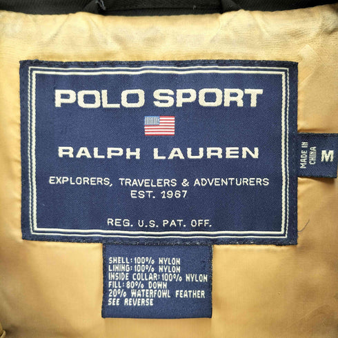 ポロスポーツラルフローレン POLO SPORT RALPH LAUREN ロゴ 刺繍 ナイロン ジップアップ ダウン ベスト メンズ import:M