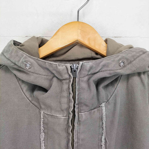 92SOCIAL ダック地 中綿ダメージ加工フーディージップジャケット メンズ JPN:XL