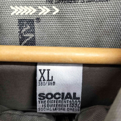 92SOCIAL ダック地 中綿ダメージ加工フーディージップジャケット メンズ JPN:XL