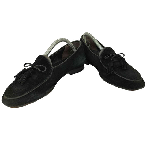 アラウンドザシューズ around the shoes イタリア製 タッセル スウェード ローファー メンズ M