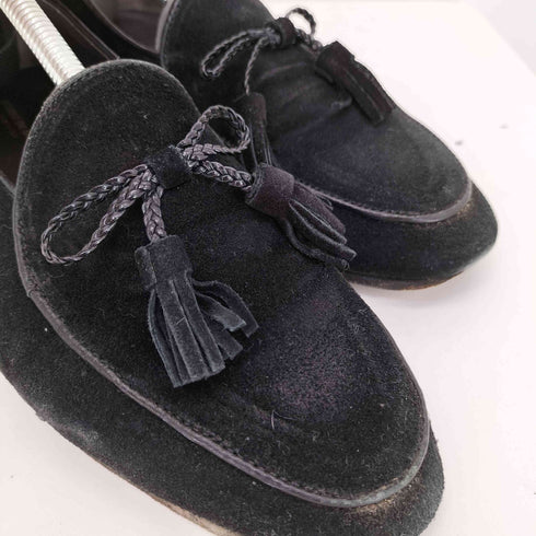 アラウンドザシューズ around the shoes イタリア製 タッセル スウェード ローファー メンズ M
