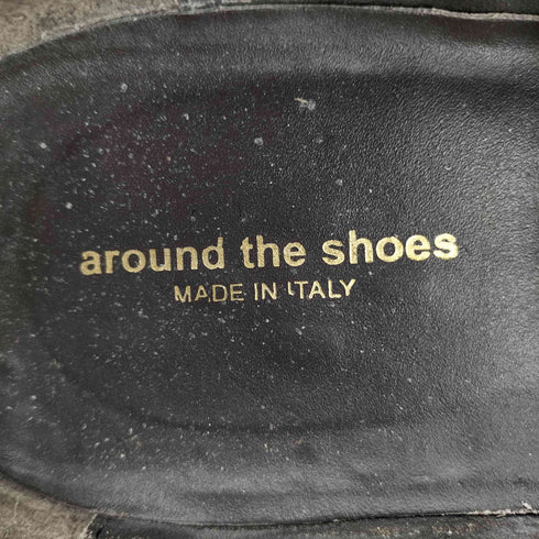 アラウンドザシューズ around the shoes イタリア製 タッセル スウェード ローファー メンズ M