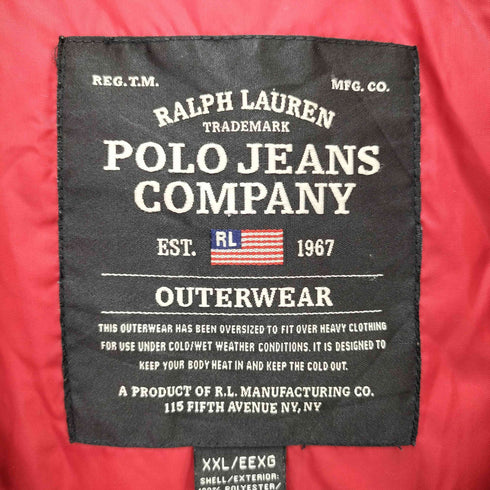 ポロジーンズカンパニーラルフローレン POLO JEANS COMPANY RALPH LAUREN ロゴ 刺繍 ジップアップ スタンドカラー ダウン ジャケット メンズ import:XXL