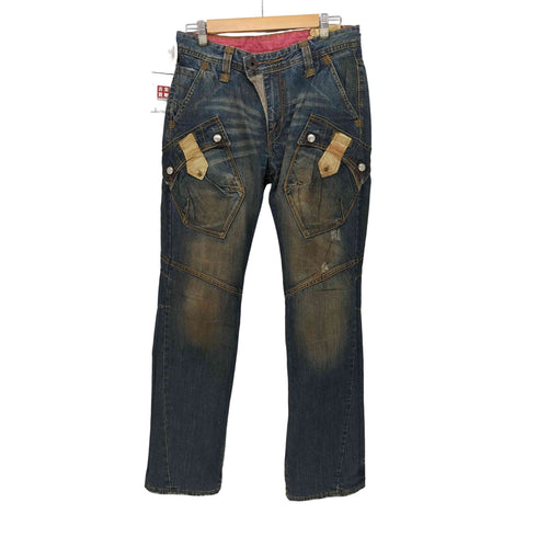 タフジーンズスミス TOUGH Jeansmith Y2K archive フラップポケット ダメージ加工 ストレートデニム メンズ US:32-33