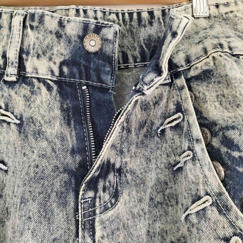 ケミカルウォッシュ バルーンデニムパンツ レディース M