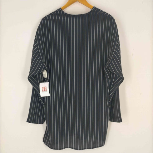 リズ クレイボーン LIZ Claiborne ノーカラーストライプシャツ メンズ import:M