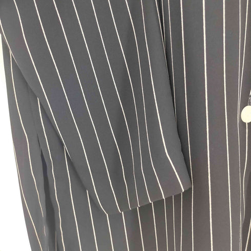 リズ クレイボーン LIZ Claiborne ノーカラーストライプシャツ メンズ import:M